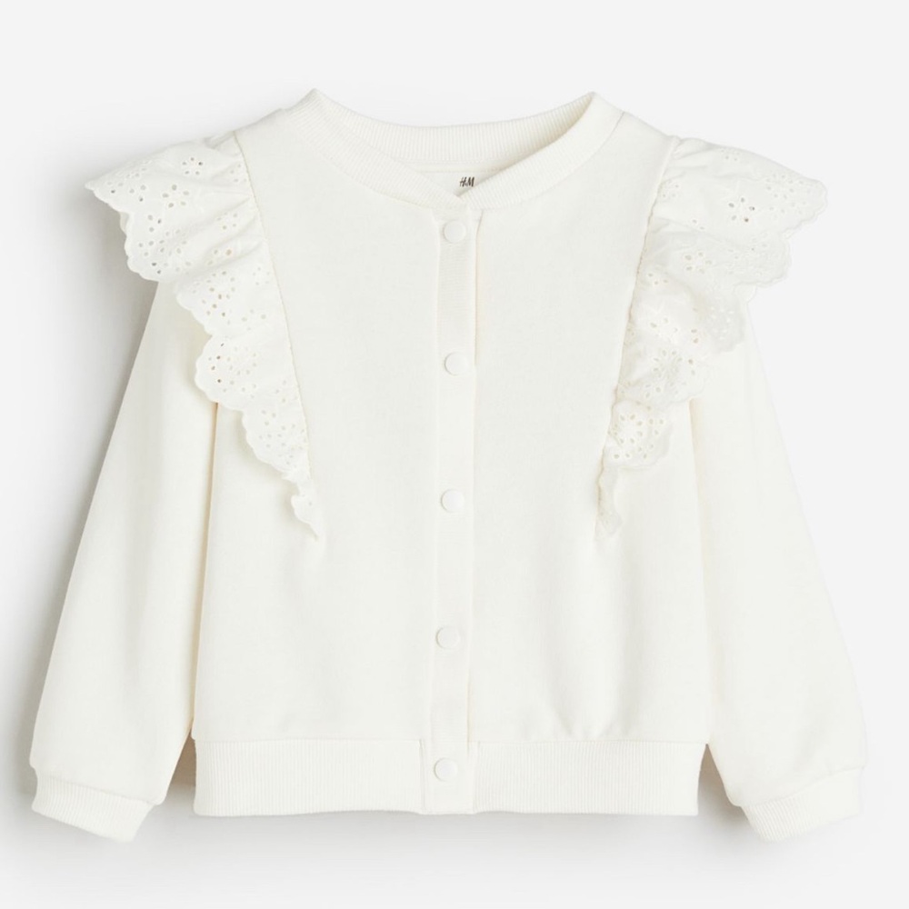 H&M White Ruffle bomber - Picture 1 of 2